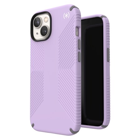 Speck Presidio Grip 2 Magsafe Case For Apple Iphone 14 / 13, Spring Purple And Cloudy Grey 150059-9979